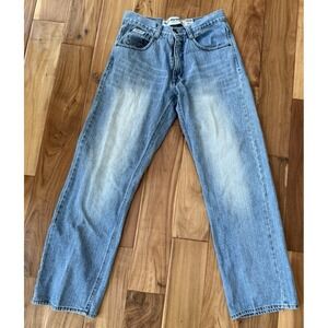 Vintage Avirex Jeans Men 32x34 Blue Denim 90s Y2K Baggy Hip Hop Loose Distressed